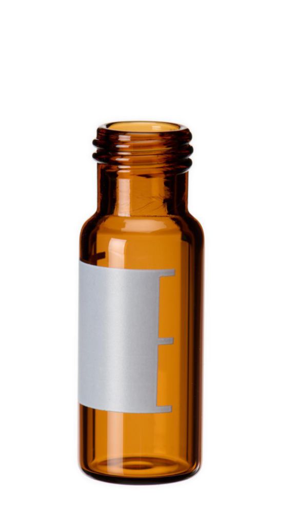 Vials 1,5 ml, glas 32x11,6 mm bruin, schroefnek N9, vlak
