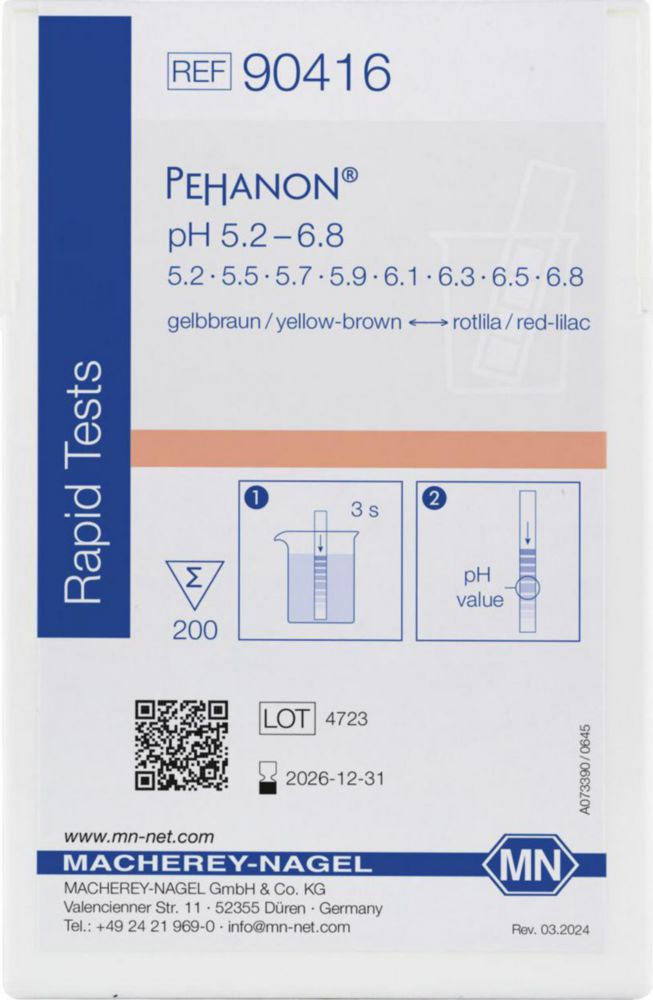pH indicatorstrips pH 5,2-6,8  Pehanon