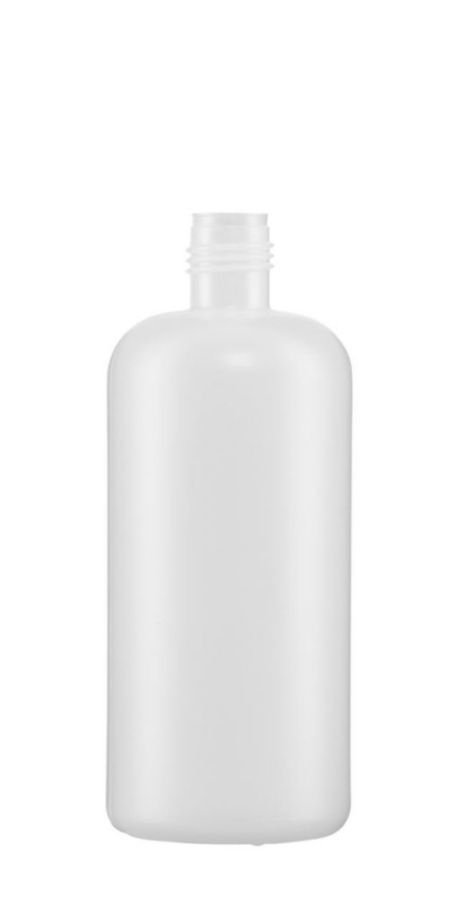 Fles 500ml, Vierkant, HDPE, Nauwmonds, Helder, zonder dop