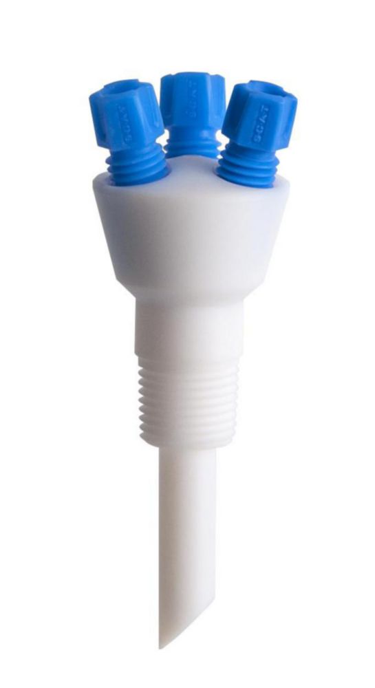 Verloopstuk PTFE/PFA voor 3 ext. Ø 2,3/3,2 mm, wit